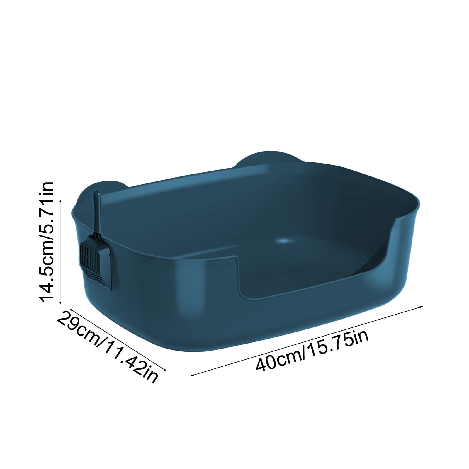 Large Cat Litter Box with High Sides, Open Kitty Litter Boxes Anti-Splashing for Indoor Cat Low Entry Cat Litter Pan for Small and Elderly Cats, Tool-Free Assembly