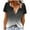 Black, variant on Shirts for Women under $10 Short Sleeve V-Neck Gradient Button Blouses for Women 2025 Trendy T Shirt Navy S