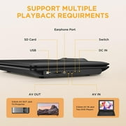 16.9 Portable DVD Player with 14.1 Swivel HD Screen,with Control Remote, 5-Hour Built-in Rechargeable Battery,Car Charger & AC Adapter, Supports CD/DVD/SD Card/USB/Sync TV, Regions Free