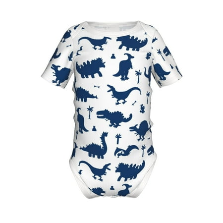 

Junzan Cute Cartoon Dinosaurs Print Short-Sleeve Baby Climbing Clothes Bodysuits for Infant One-Piece for Baby Boys & Girls Baby Clothes Baby Romper with Snap Closure-12 Months