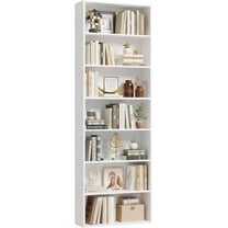 82" Tall Bookshelf, 7-Tier Open Shelves Bookcase, Freestanding Display Storage Shelves, Tall Bookcase Home Decor Furniture for Home Office, Living Room, Bedroom, White