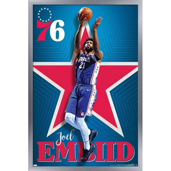 NBA Philadelphia 76ers - Joel Embiid 20 Wall Poster, 14.725" x 22.375", Framed