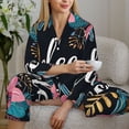 thumbnail image 6 of Lsque Floral Welcome Sign Pattern Long Sleeve Pajama Set for Women - Soft 2-Piece Sleepwear and Loungewear Set with Pockets, Comfy Nightwear-Medium, 6 of 7