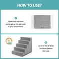 thumbnail image 3 of 5-Tier Extra-Wide Foam Pet Steps, Non-Slip Dog Stairs for High Beds & Sofas with Removable Washable Cover, 3 of 5