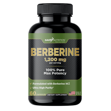 Gade Nutrition Berberine Supplement 1,200 mg  | Berberine Top Choice Vegetable Capsules Made in USA