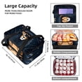 thumbnail image 3 of Leo Double Layered Insulated Lunch Bag with Large Capacity and Dual Compartments, Refrigerated Meal Bag for Hand Carry 7.1x11.4x16.1 Inches, 3 of 6