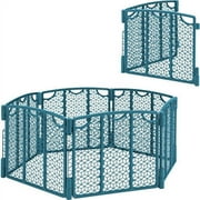 Evenflo Versatile Play Space Gate, Teal & 2-Panel Extension Value Bundle