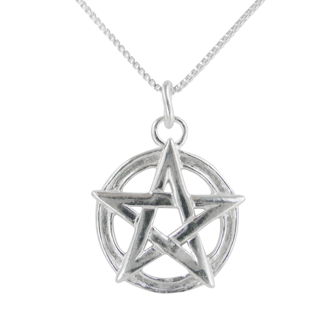 Pentacle 5-Pointed Star Pentagram .925 Solid Sterling Silver Charm Pendant 