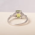thumbnail image 3 of Real natural peridot ring sterling silver emerald cut green stone August birthstone wedding ring for women, 3 of 5