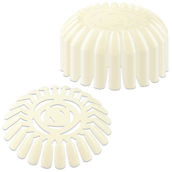 Beauticom Round Nail Tip Display Wheel - 20pcs - Natural