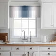 thumbnail image 3 of Gray Navy Blue Valance Curtains for Kitchen/Living Room/Bathroom/Bedroom Window, Rod Pocket Small Topper Half Short Window Curtains Voile Sheer Scarf, Modern Gradient Geometric 60"x18", 3 of 8