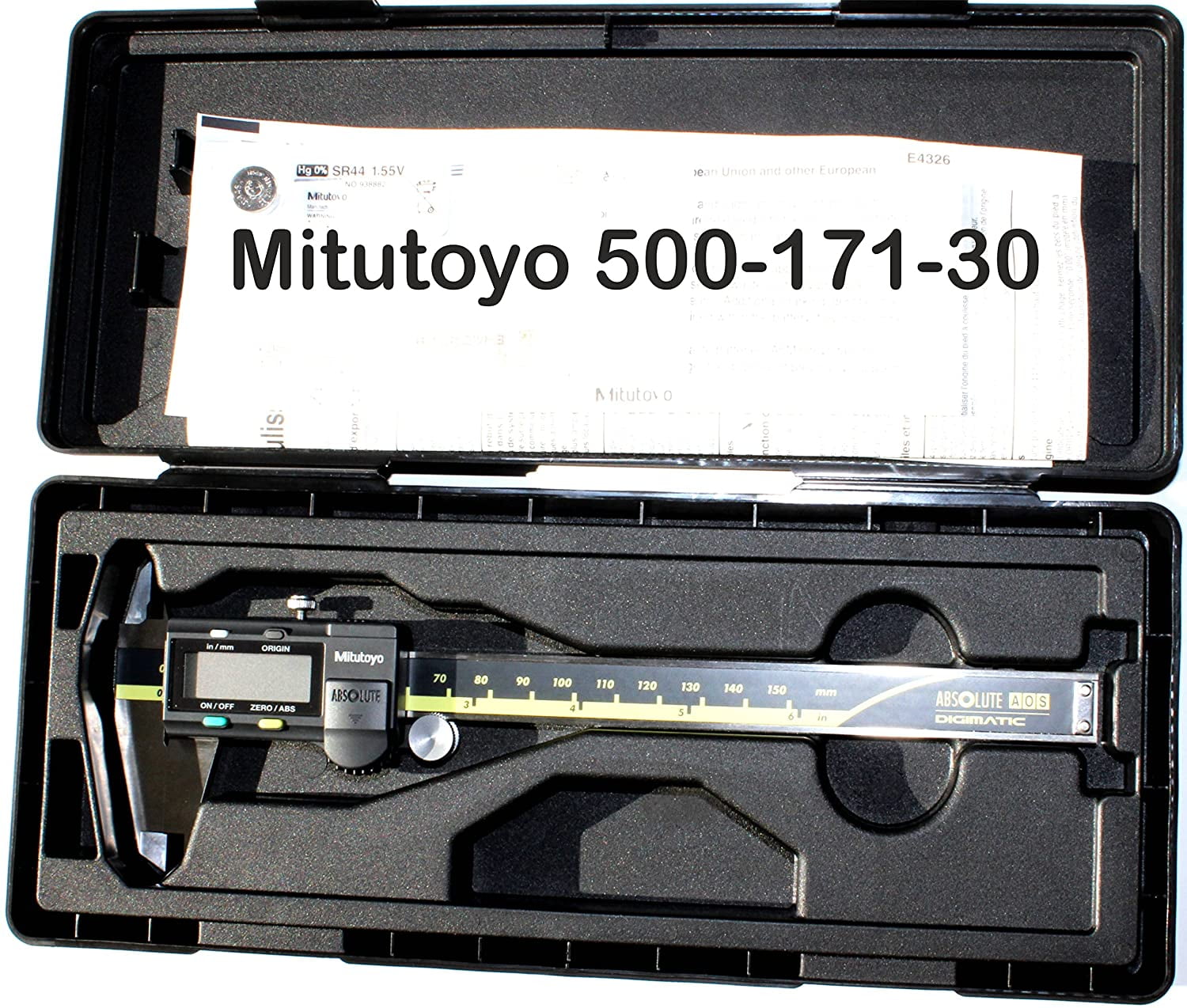 Mitutoyo Absolute Digimatic Calipers, Stainless Steel, SPC - 1 EA (504-500-171-30)