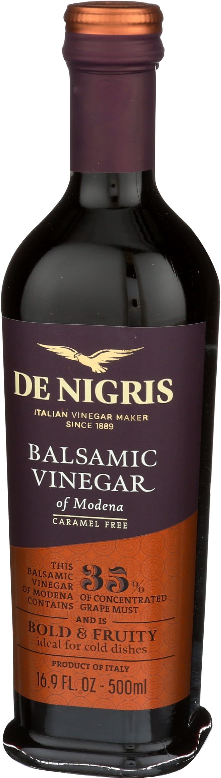 Pack of 6, De Nigris Balsamic Vinegar of Modena Bold & Fruity, 16.9 fl oz