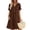 Brown, variant on Cocktail Dress Plus Size Dresses Pastel Dress Ladies Casual V-Neck Linen Pockets Dress Short Sleeve Dress Mint Green L