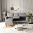 thumbnail image 2 of ARCTICSCORPION Living Room Sectional Sofa with Ottoman, L Shape Sofa with Thick Back and Square Armrest, Fabric Upholstered Couch for Small Space, Modern Home Furniture, Light Gray, 2 of 9