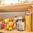 thumbnail image 5 of 2pcs Glass Spaghetti Pasta Storage Container with Lids 71oz Set of 2 Glass Jars with   Bamboo Lids Kitchen Pantry Jars, 5 of 6