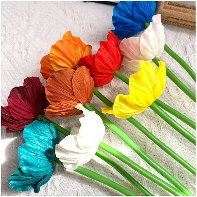 Zukuco 8 pcs Artificial Flowers Poppy Flowers, Outdoor No Fade Anemone PU Fake  Wild Flowers for Kitchen Table Centerpiece Vase,Home Greenery Wedding  Holding Flowers Backdrop Arch Wall 