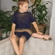 thumbnail image 4 of Balery Gold Black Glitter Conjunto de Pijama Infantil de Manga Corta con Estampado – Ropa de Dormir de Algodón Suave-XX-Large, 4 of 6