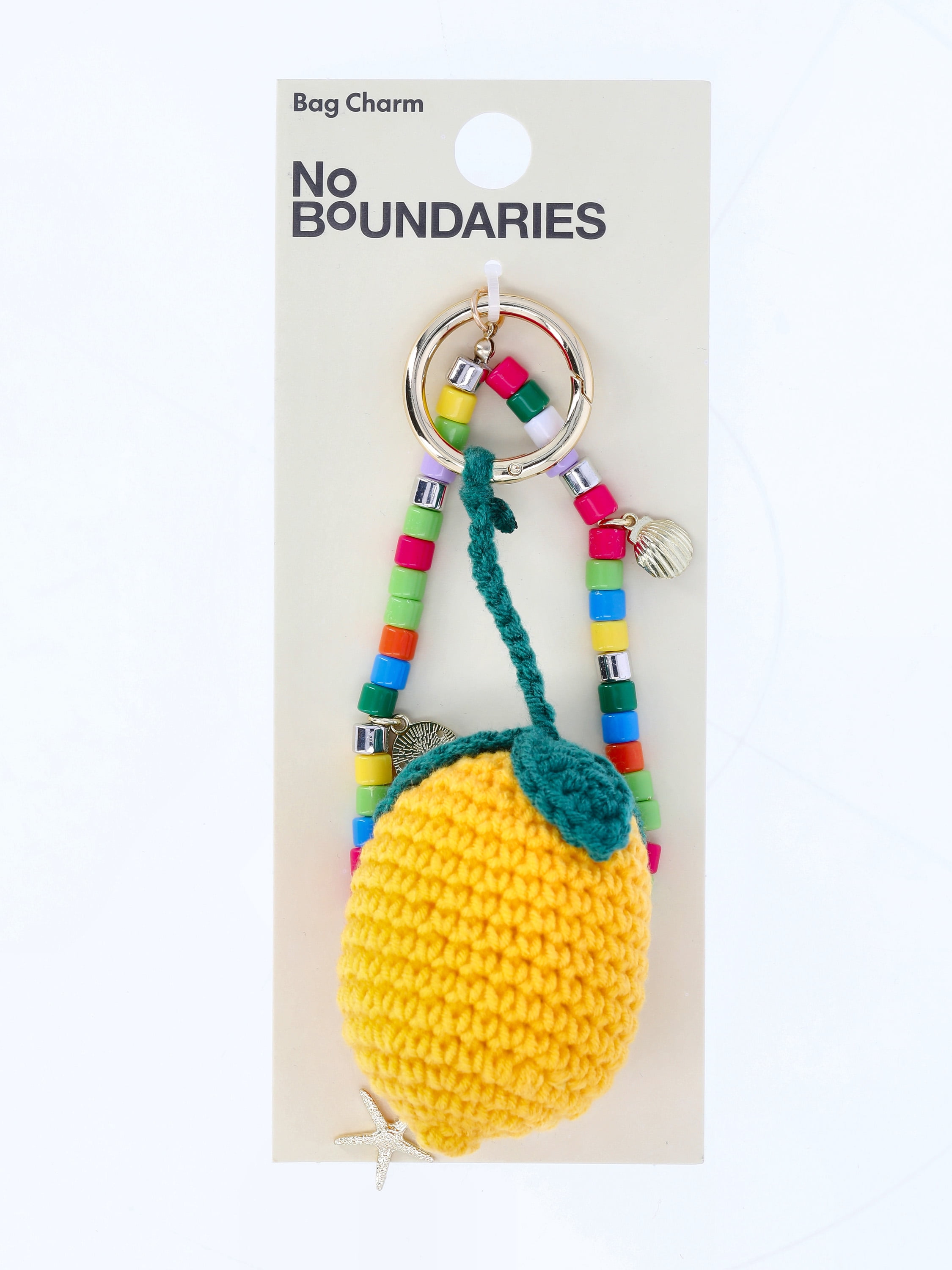 No Boundaries Women's Festival Bag Charm, Yellow Crochet Lemon