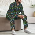 thumbnail image 7 of Sikiie Space Rocket Cosmonaut Planets Print Mens Pajama Set, Soft Warm Long Sleeve Sleepwear, Cozy Button-Down Pjs for Men-Small, 7 of 7
