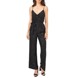 KAREN KANE Womens Black Tie Printed Short Sleeve Scoop Neck Evening Jumpsuit Boot Cut XS Walmart