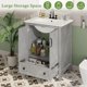 thumbnail image 5 of QinaQin Mueble para baño de 24 pulgadas con lavabo de cerámica, gabinete independiente con puerta de cierre suave y cajón amplio, ideal para organizar y renovar tu baño, 5 of 7