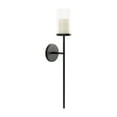 thumbnail image 4 of Kate and Laurel Blaise Transitional Metal Wall Sconce, 5 x 6 x 24, Black, Modern Round Candle Holder with Removable Glass Cylinder for Flameless Candles, 4 of 9