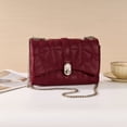 thumbnail image 5 of Montana West Quilted Crossbody Bag for Women Small Clutch Purse with Silver Chain, Burgundy, 5 of 7