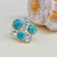 thumbnail image 4 of YoTreasure Blue Copper Turquoise Solid .925 Sterling Silver Gemstone Ring Jewelry, 4 of 6