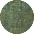 thumbnail image 1 of Ahgly Company Indoor Round Abstract Light Blue Modern Area Rugs, 5' Round, 1 of 4