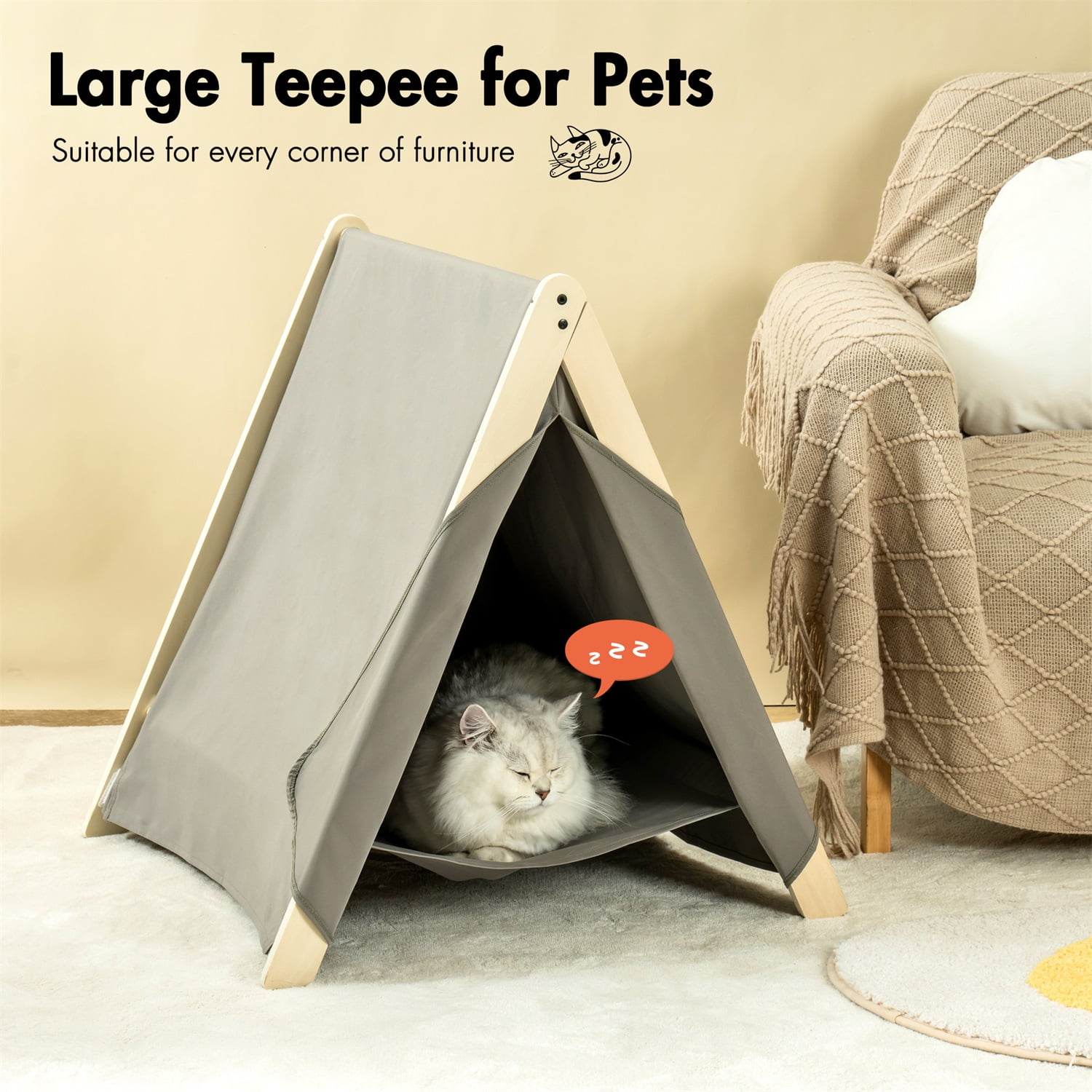Pefilos 24" Pet Tent Cat Nest Cute, Cat Tent for Indoor Cats, Wooden Cat House for small Pets Cat Beds in Pet Supplies Cat Teepee Shelter Cat Condo Modern,Gray Green Pefilos 24" Pet Tent Cat Nest Cute, Cat Tent for Indoor Cats, Wooden Cat House for small Pets Cat Beds in Pet Supplies Cat Teepee Shelter Cat Condo Modern,Gray Green