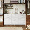 thumbnail image 2 of Dresser for Bedroom with 11 Fabric Drawers, Dresser TV Stand for 50, 55 Inch TV, Chest of Drawers, Entryway, Sturdy Metal Frame & Wood Top (White), 2 of 8