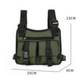 thumbnail image 3 of Bolsos pecho para hombre funcional Cgtredaw chaleco hip-Hop callejero verde, 3 of 6
