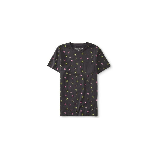 Camiseta gráfica Aeropostale motivo tropical Hombre Negro Pequeña