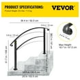 thumbnail image 5 of VEVORbrand 1-3 Step Handrail Rackable to a range of 0°to 45°Matte Black Stair Rail Wrought Iron Handrail with Installation Kit Hand Rails for Outdoor Steps, 5 of 10