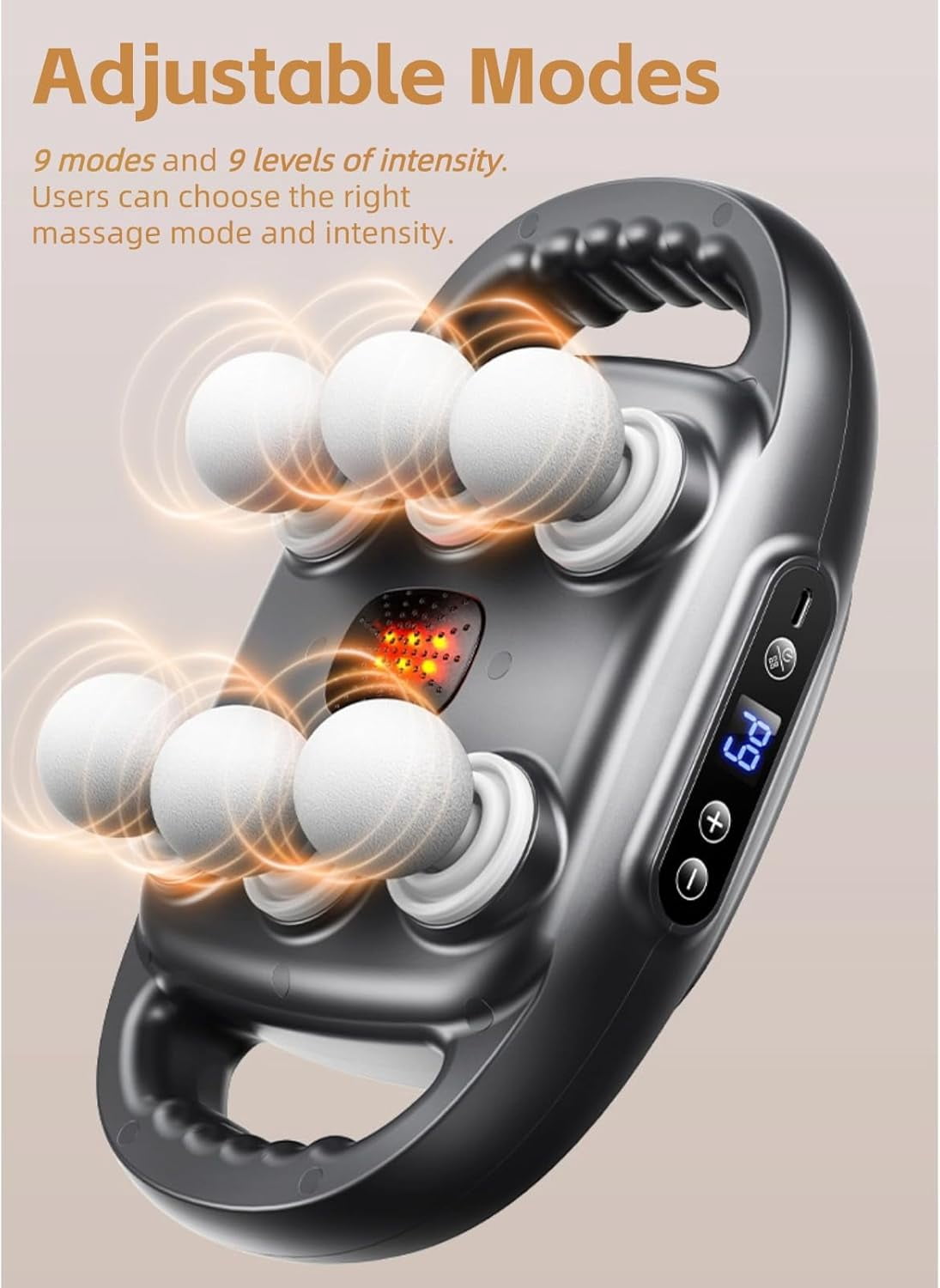 Yoidesu Massage Gun Muscle Relaxation Massager High Frequency Vibration 6 Heads 9 Modes for Back Leg Neck Shoulder Pain Relief