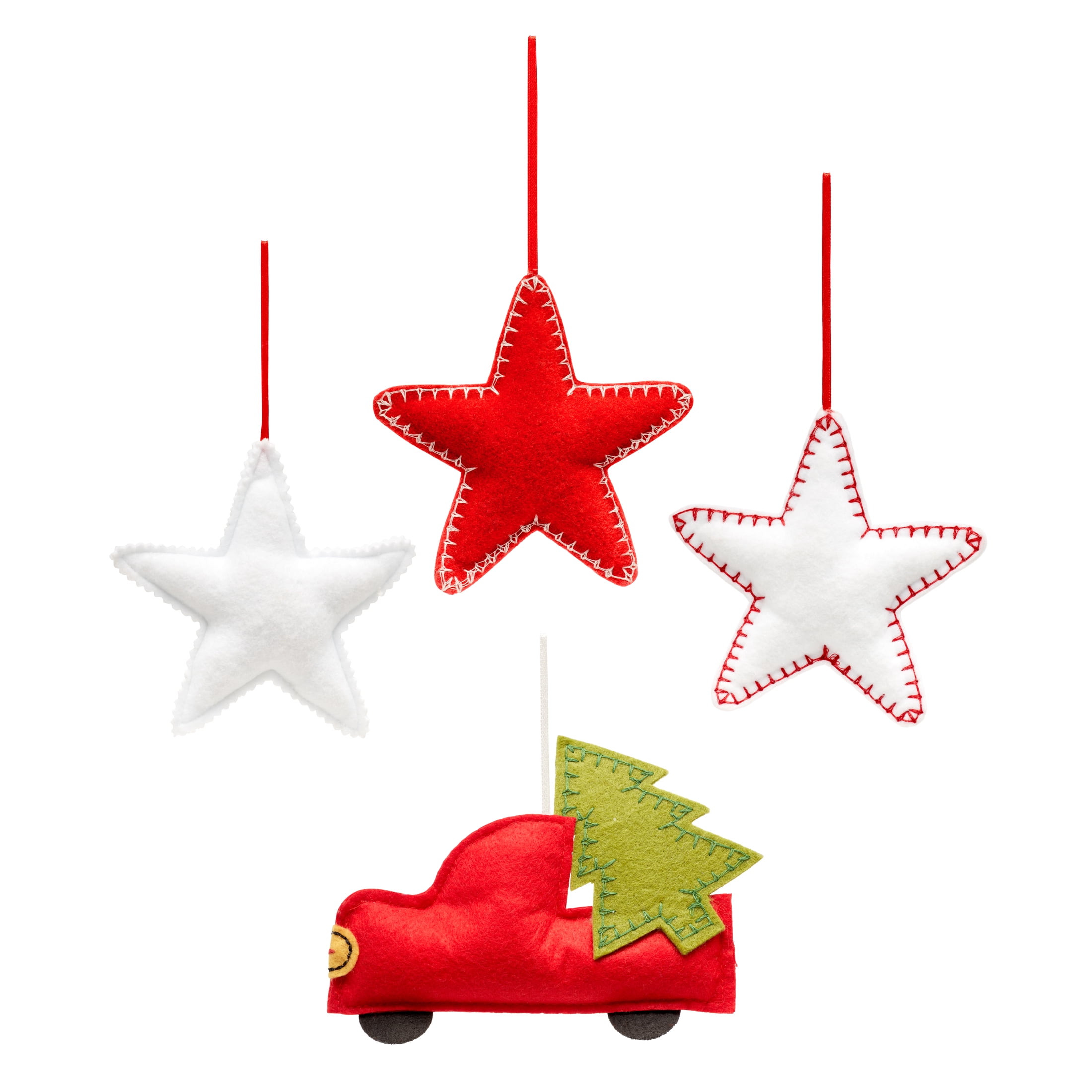 holiday time felt christmas ornaments set of 4
