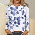 thumbnail image 4 of Ketyyh-chn99 Long Sleeve Shirts for Women 2024 Plus Size Tops Women Elegant Long Sleeve Blouses Blue,2XL, 4 of 4