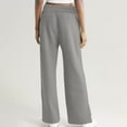 thumbnail image 6 of biudgviw Womens Lounge Sweatpants Fall Baggy Elastic Waisted Pants Loose Side Slit Straight Wide Leg Pants with Pockets, 6 of 6
