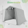 thumbnail image 2 of Homall 8X8 ft Storage Tent Outdoor Portable Shelter Shed for Motorcycle, Waterproof and UV Resistant, Anti-Snow Carport with Rolled up Zipper Doors and Vents,Gray, 2 of 9
