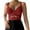 Womens tank tops Red, variant on Summer Tank Tops For Women Trendy Tie Bow Solid Color Hollow Out Slim Open Back Spaghetti Strap Tops Womens Shirts Khaki XL