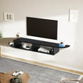 thumbnail image 4 of Floating TV Stand with Storage, 55" Floating TV Shelf for Wall, Floating Entertainment Center Wall Shelf for Living Room, Bedroom, Black, 4 of 7