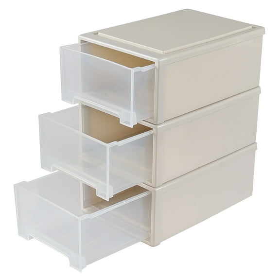 Fabnati 12 Quart Plastic Storage Drawer Unit, Stackable Desktop Storage Drawer, 3 Packs