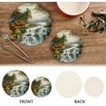 thumbnail image 4 of GZHJMY 2PCS Landscape Painting Trivets Pot Holders Set and Placemats Set, Hot Pads, Table Mats for Cooking and Baking, Cotton Braided Hot Pads, 7.09"+9.45", 4 of 7