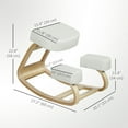 thumbnail image 3 of HOMCOM Ergonomic Kneeling Chair, Wood Kneel Stool, Cream White, 3 of 10