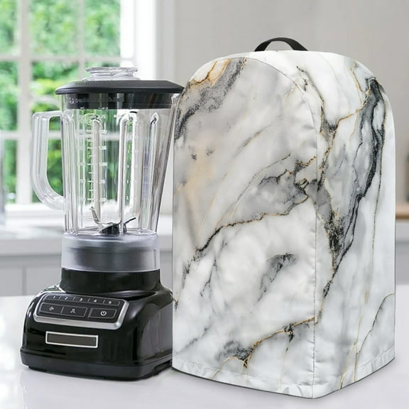 FKELYI Marble White Print Blender Dust Cover Kitchen Appliance Covers Water Resistant Mixer Protective Cover with Top Handle for Coffee Maker Stand Mixer