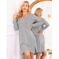 thumbnail image 2 of Ekouaer Long Sleeve Night Shirts Women Nightgowns Oversized Pajama Dress Soft Nighties Winter Sleepwear, 2 of 6