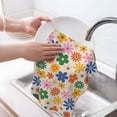 thumbnail image 6 of Sikiie Groovy Daisy Flowers Waffle Weave Kitchen Dish Cloth,Super Absorbent Kitchen Dish Towels 16*26 Inches for Dish Rags Washing Dishes, Drying Dishes, 6 of 7