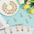 thumbnail image 3 of Gold 1 Box 26Pcs Letter Stitch Markers Crochet Marker Charms Black Golden Metal Enamel Words A to Z Lobster Clasp Knitting Charms for Jewelry Making Charm Crafts Sewing Weave Supplies Women Adult, 3 of 6