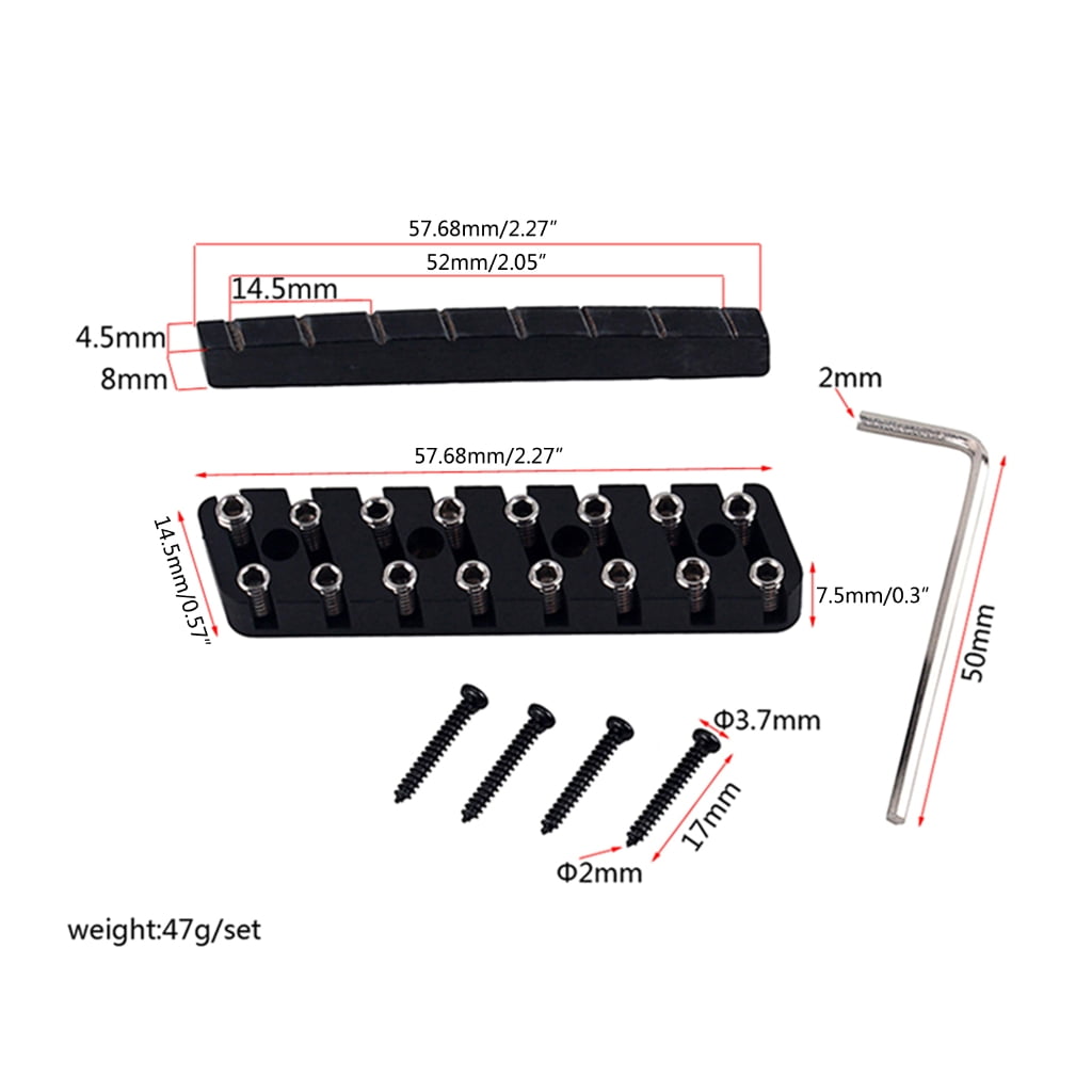 LIANXUE Electric Guitar Lock Nut Metal Camel Bone Guitar String Locking Nut 6-String 7-String 8-String Headless Piano Pillow Set